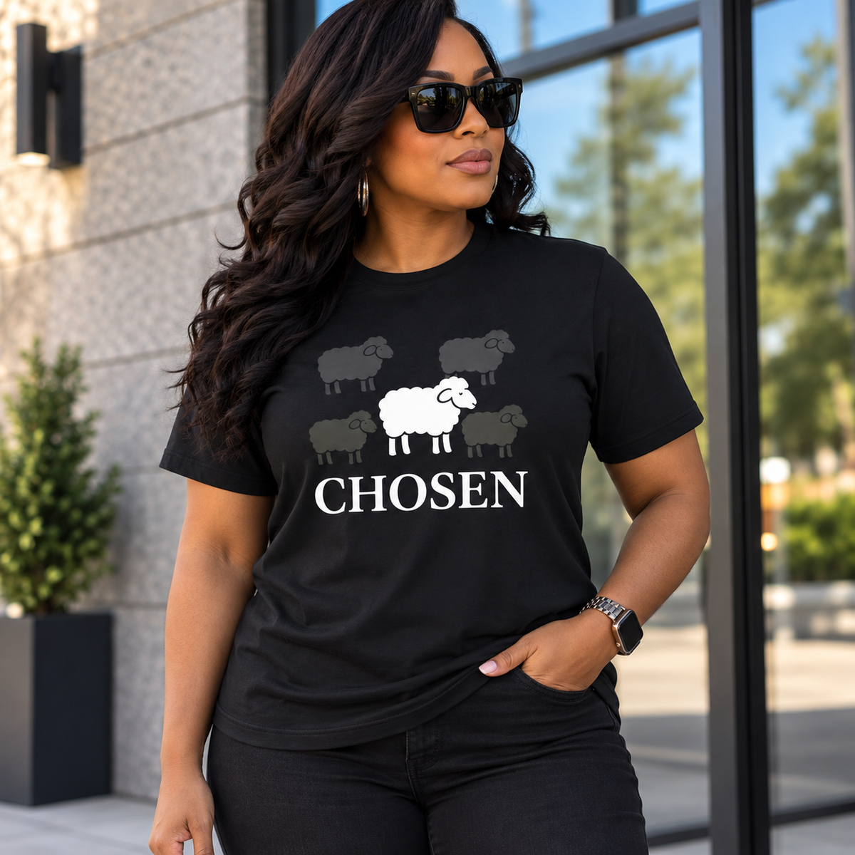 CHOSEN Sheep Graphic T-Shirt | Unisex Christian Tee