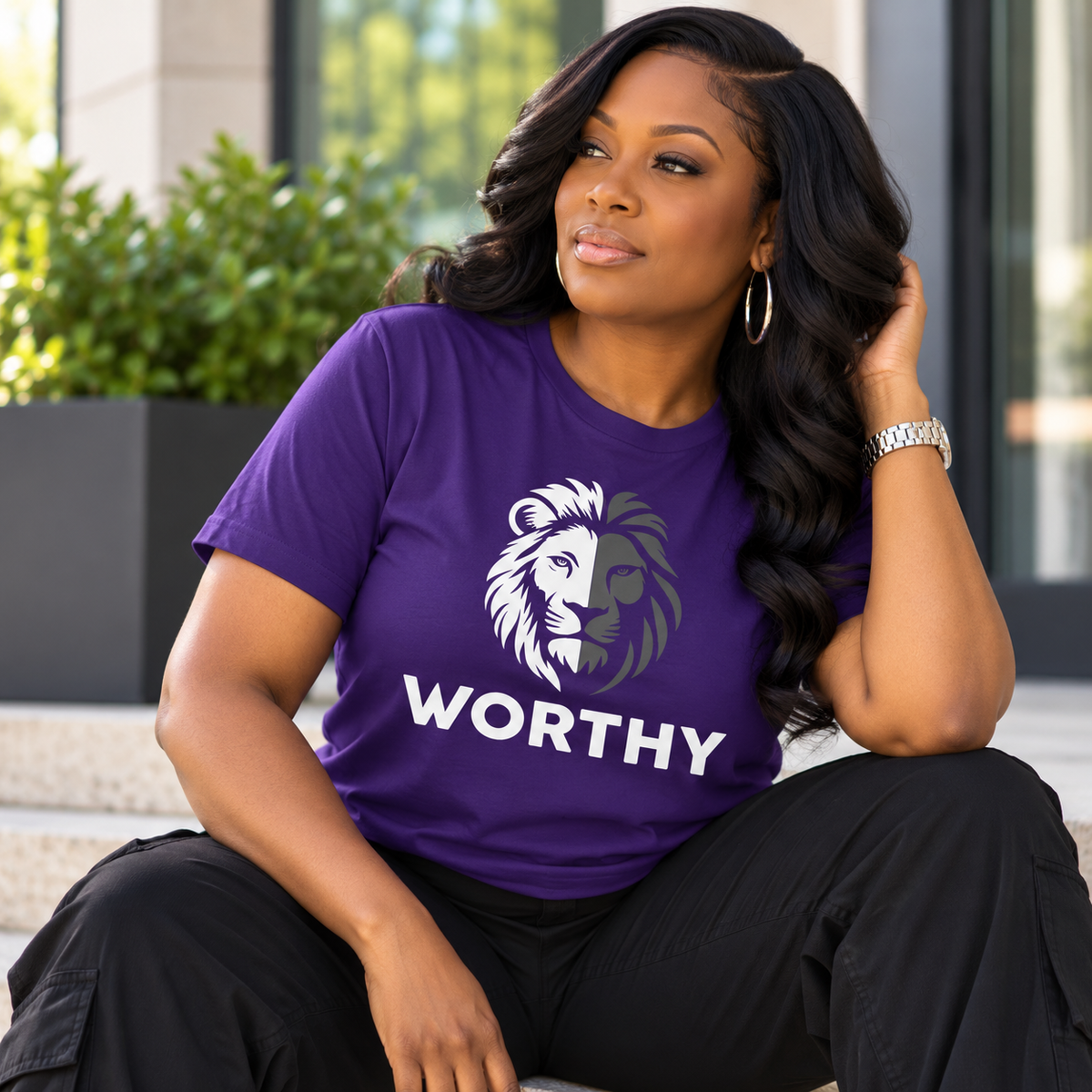 WORTHY Lion Graphic T-Shirt | Unisex Christian Tee