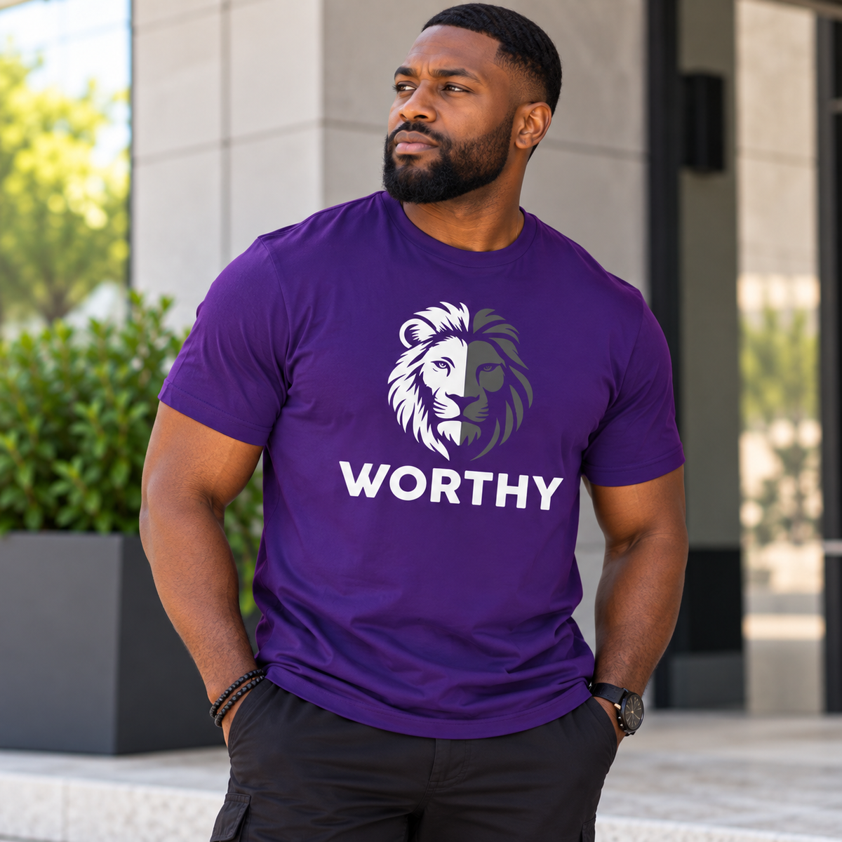 WORTHY Lion Graphic T-Shirt | Unisex Christian Tee